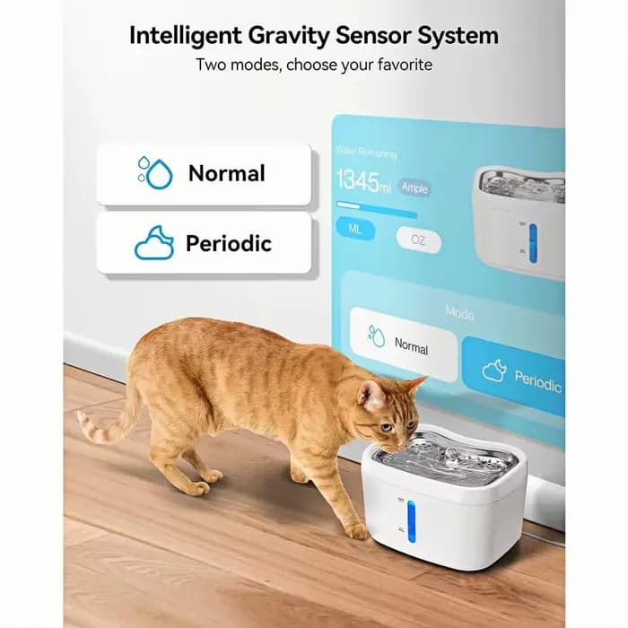 Fontaine à eau pour chat avec connexion sans fil via application