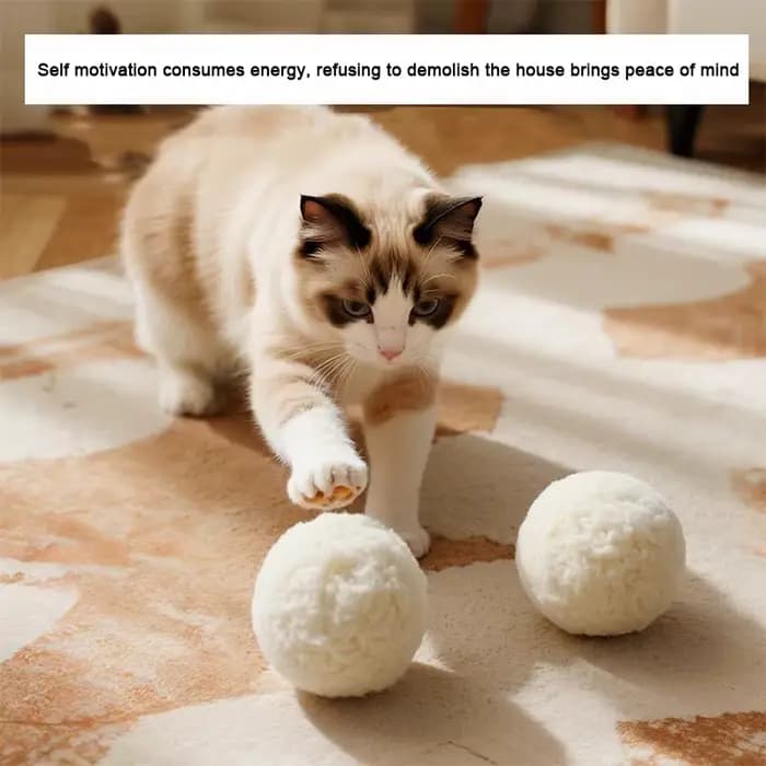 Jouet pour chat : Balle en laine silencieuse pour le plaisir autonome