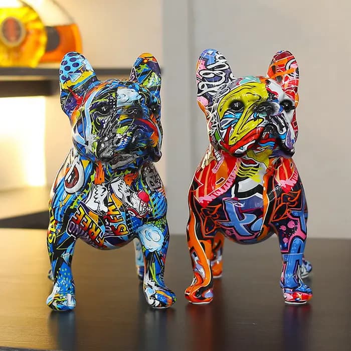 Statue de bouledogue français