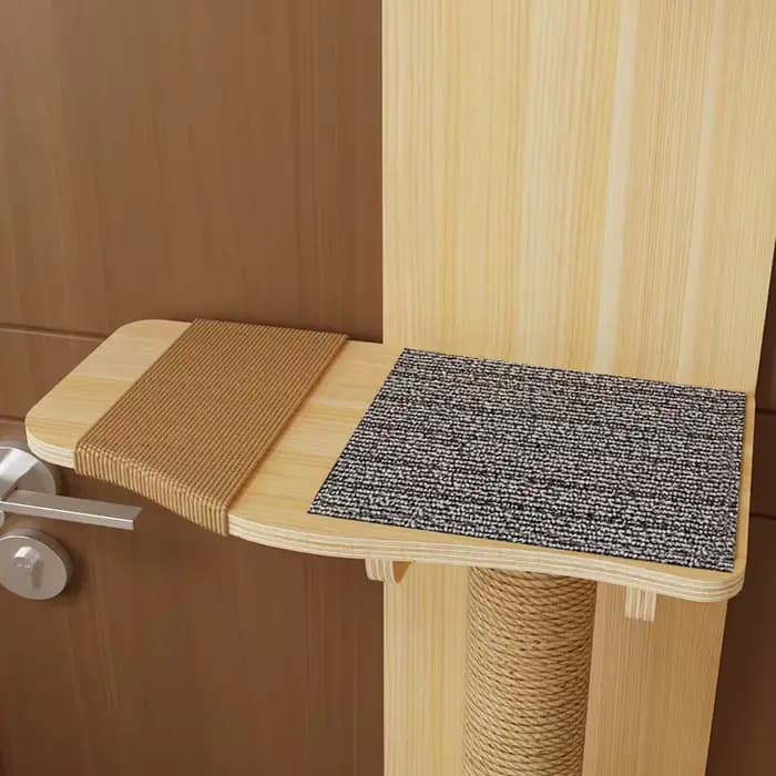 Arbre à chat en bois massif naturel à fixer sur la porte