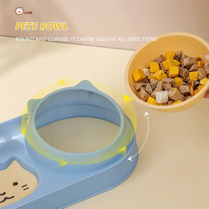 Bol pour chat de compagnie mangeoire automatique bol de nourriture pour chien avec fontaine d'eau Double bol à boire support surélevé bols pour chats