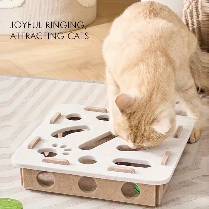 Buster d'auto-entretien pour chat : boîte de labyrinthe interactive avec planche à gratter