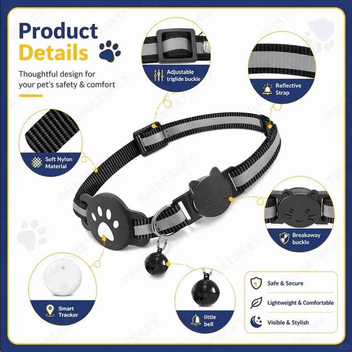 Collier Ajustable pour Animaux de Compagnie avec Traceur GPS Google Find My Android - Kits de Localisation