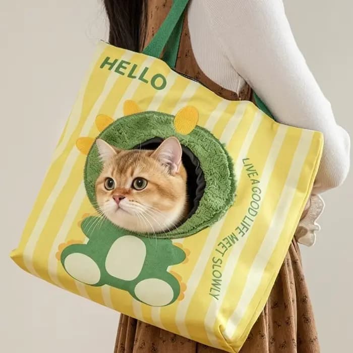 Sac de transport léger et respirant pour chat, sac à bandoulière Portable en toile avec trou pour animaux de compagnie, usage quotidien
