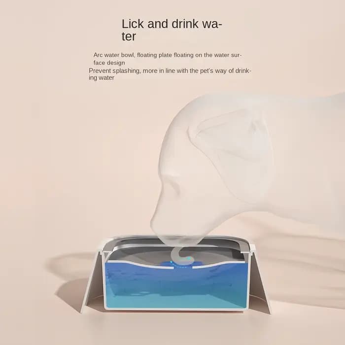 Bol d'eau potable pour chien, bol flottant à bouche Non mouillante pour chat sans déversement, distributeur d'eau potable, bol en plastique Anti-dessus pour chien
