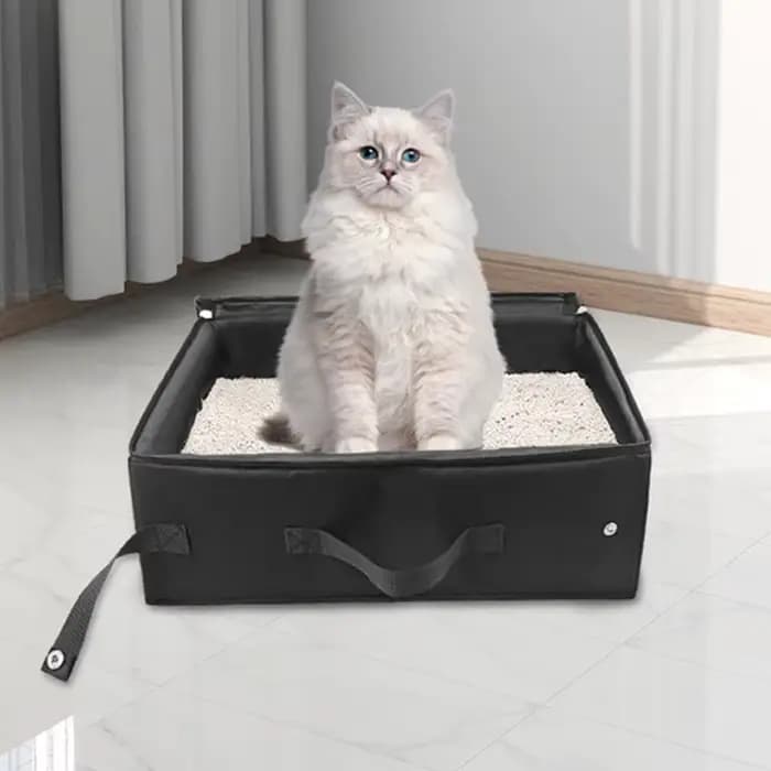 Bac à litière de voyage pliable Portable pour animaux de compagnie