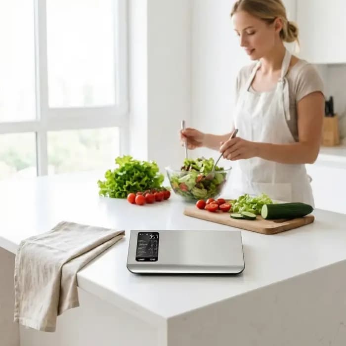 Balance alimentaire intelligente en acier inoxydable avec application gratuite