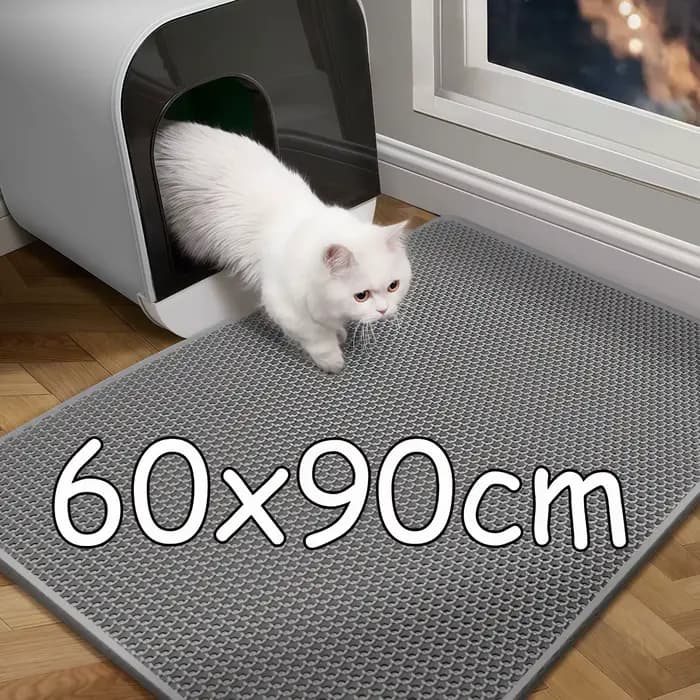 60CMX90CM tapis à litière pour chat imperméable Double couche bac