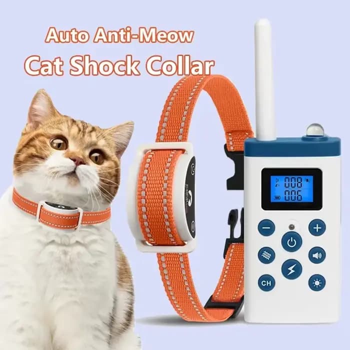 Collier d'entraînement automatique Anti-meow et pour chat 2 en 1