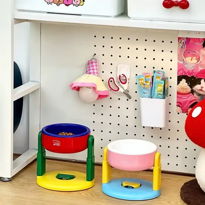 Bol d'alimentation pour animaux de compagnie de grande taille pour chats et chiens avec support détachable à hauteur