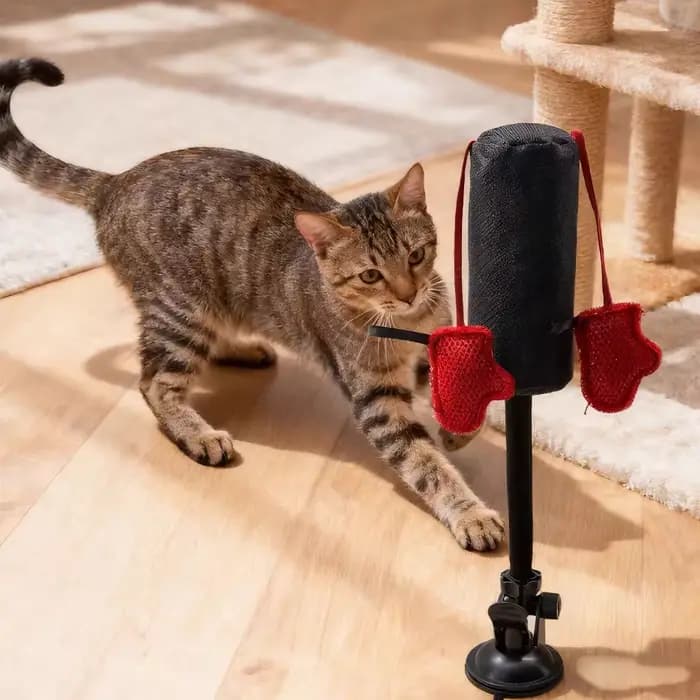 Sac de boxe pour chat, jouets d'intérieur pour adultes