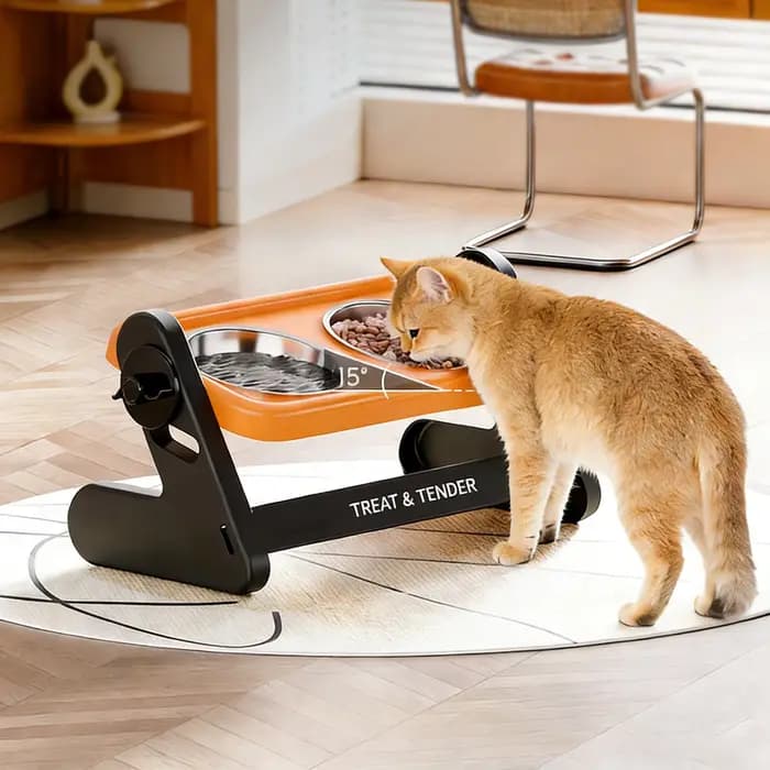 Bol pour nourriture pour chat à hauteur réglable