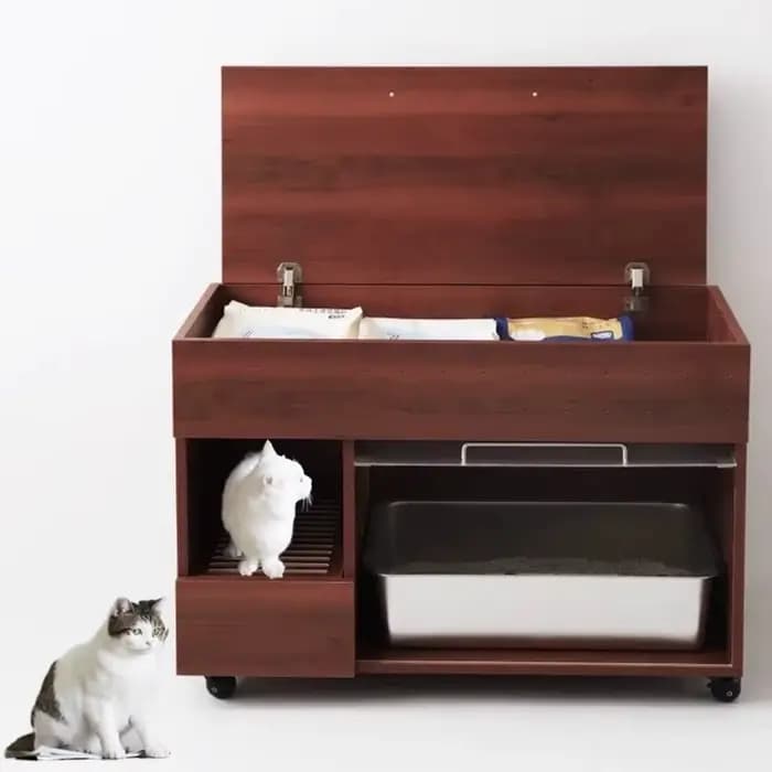 Boîte à litière intégrée pour chat