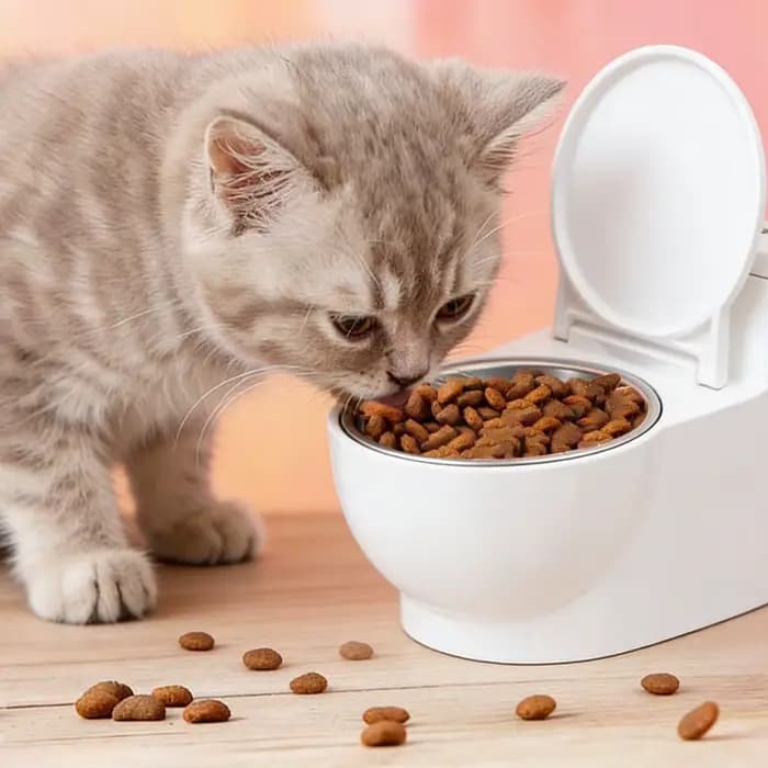 Gamelle pour animaux de compagnie au design amusant en forme de toilettes