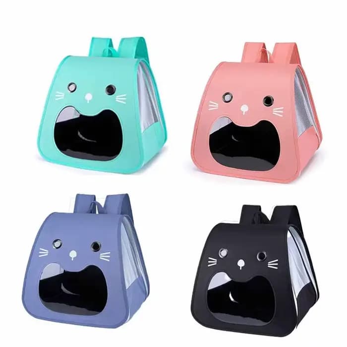 Sac de transport pour chat pliable et mignon, grande capacité, respirant, sac à dos de transport pour animaux de compagnie, mains libres, pliable, sac de transport pour chaton, chats