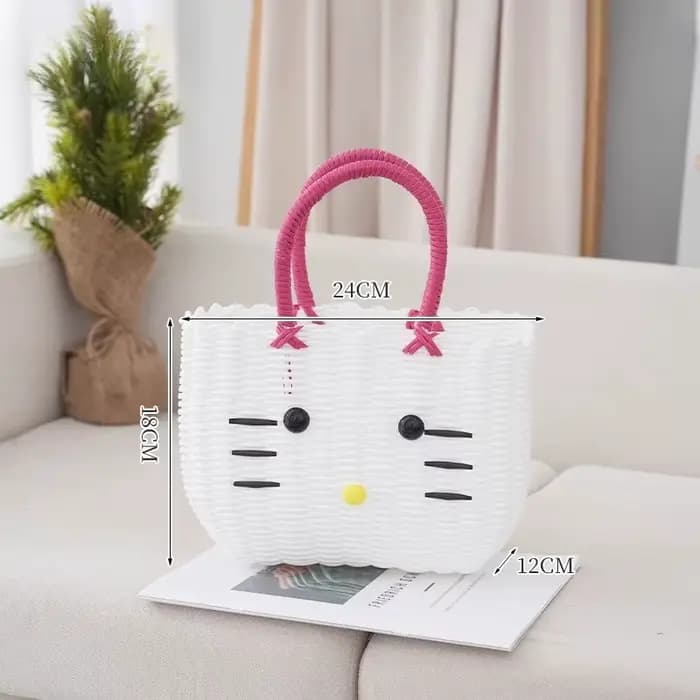 Sac tissé en PVC chat mignon