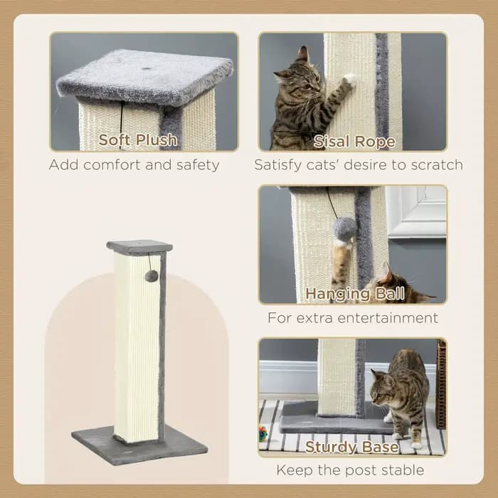 Poste à gratter en Sisal pour chat de 32 pouces de haut