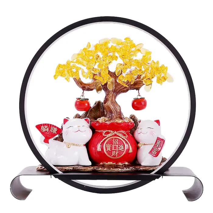 Cercle de lanterne de chat porte-bonheur