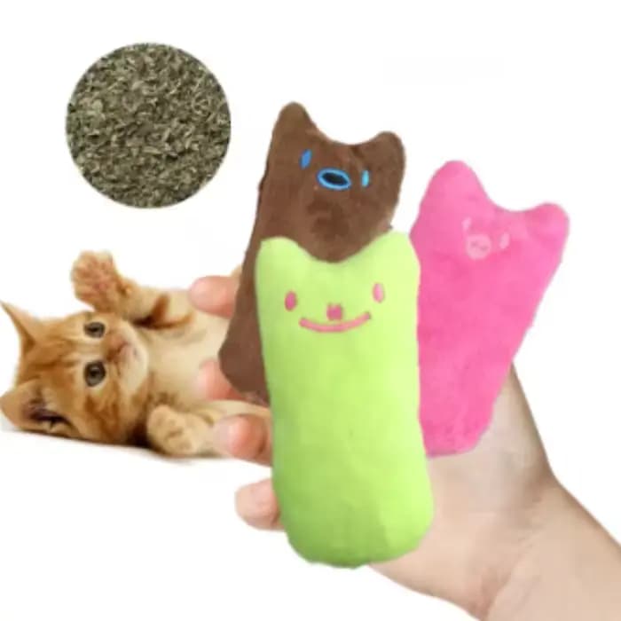 Jouet interactif en peluche d'herbe à chat pour chats