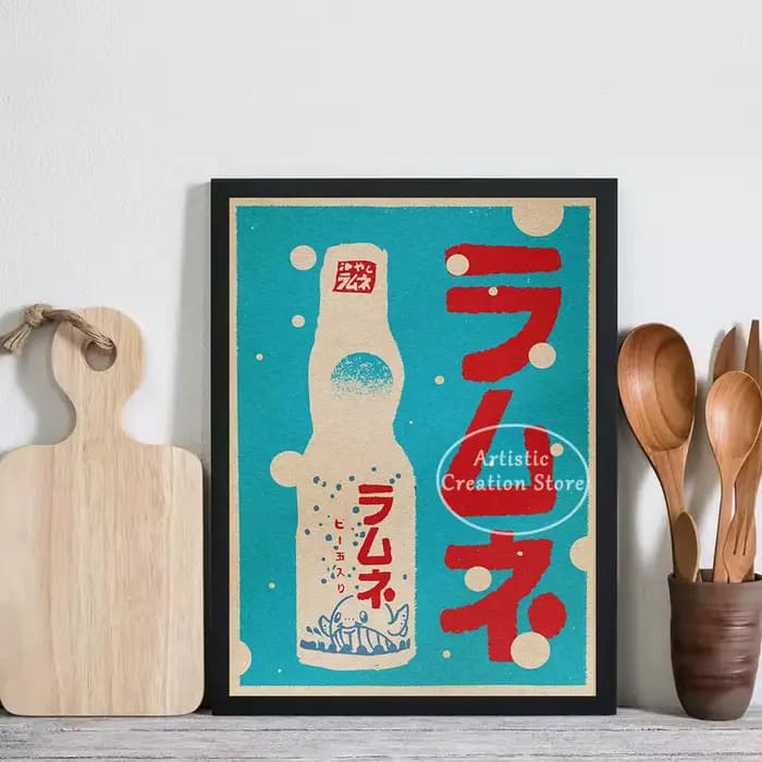 Affiche de peinture sur toile de chat porte-bonheur au lait japonais