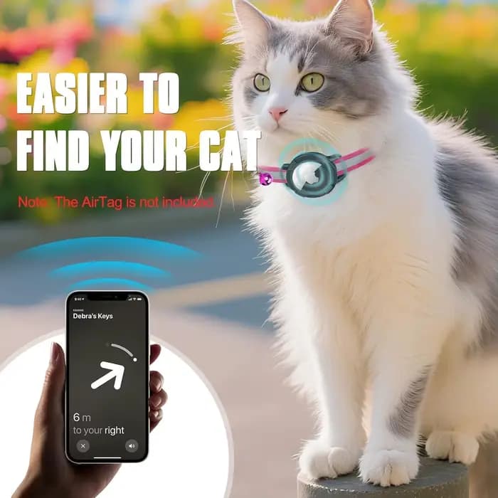 Collier de chat Airtag avec support d'étiquette d'air réglable