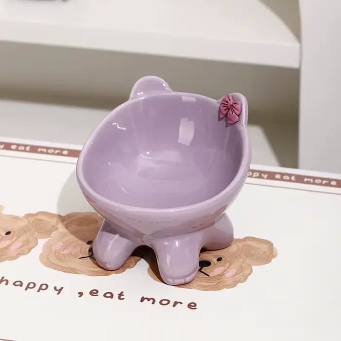 Bol de nourriture inclinable en céramique pour chat