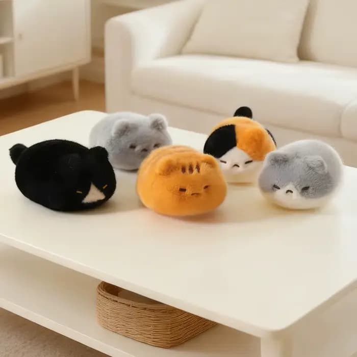 Peluche chat siamois couché noir de 13 cm, jouet réaliste de dessin animé, poupée chaton, animal au toucher artificiel, cadeau d'anniversaire pour enfants et filles