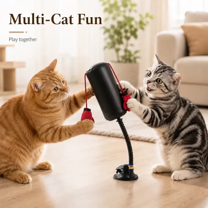 Jouet de boxe pour chat - Jeu de boxe multifonctionnel pour stimuler le chat