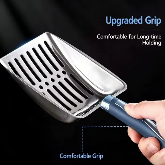 Pelle à litière pour chat en métal efficace avec poignée ergonomique et grande capacité pour un nettoyage rapide des litières