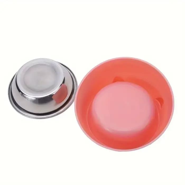 Gamelle 2-en-1 en acier inoxydable pour chat avec support oreilles mignonnes
