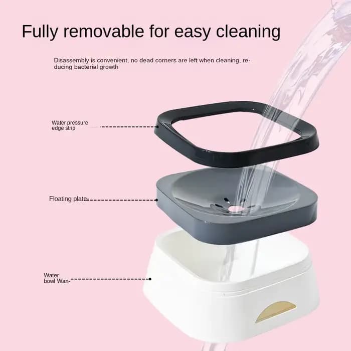 Bol d'eau potable pour chien, bol flottant à bouche Non mouillante pour chat sans déversement, distributeur d'eau potable, bol en plastique Anti-dessus pour chien