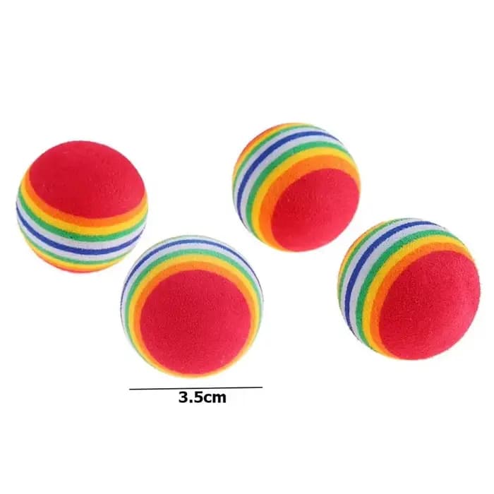 Lot de 5/10 balles arc-en-ciel interactives pour chats et chiens