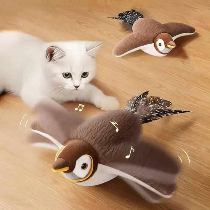 Jouet coule oiseau volant pour chat