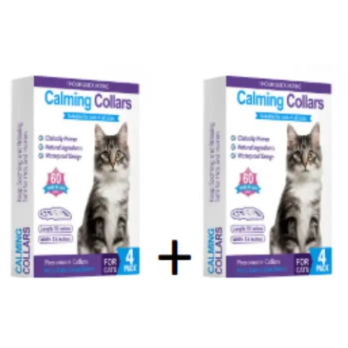Collier anti-anxiété pour chat - Lot de 4 - Agent calmant naturel - Désodorisant pour soulager le stress et les comportements agressifs - Tension réglable