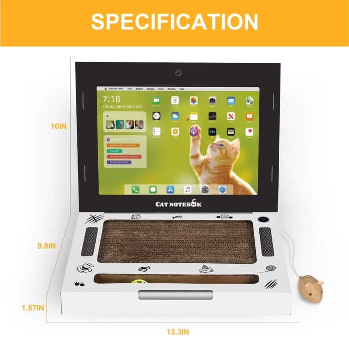 Grattoir pour chat en forme d'ordinateur portable