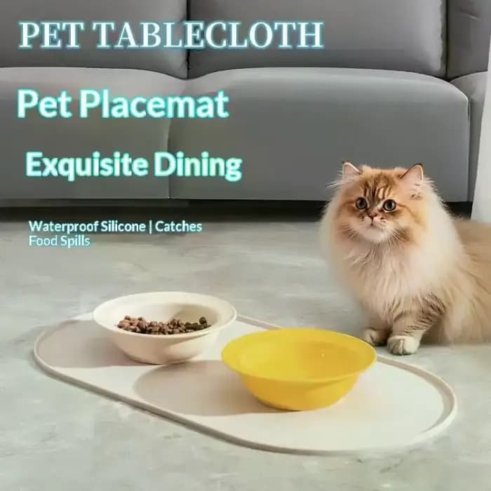 Tapis d'alimentation pour chat avec design antidérapant et imperméable