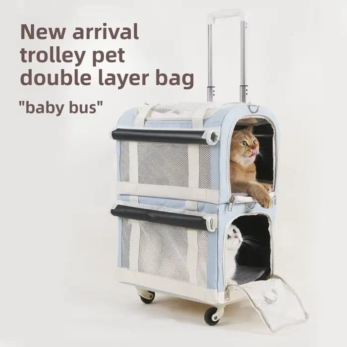 Sac de transport portable double couche pour animaux de compagnie, respirant, pour chat et chien, avec grande capacité, idéal pour les voyages et les sorties en extérieur