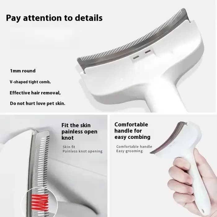 Brosse démêlante pour chiens et chats, outil de toilettage pour l'élimination des poils morts, pour chiots et chatons, râteau démêlant pour animaux de compagnie