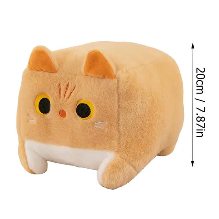 Oreiller en peluche en forme de chat carré