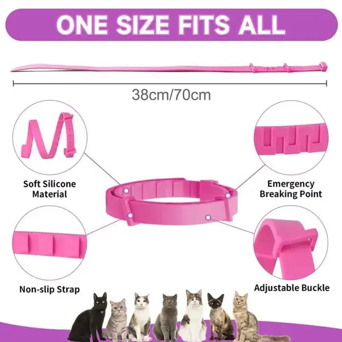 Collier apaisant pour chien et chat, sangle de cou en plastique, collier apaisant pour chat réglable, soulage l'anxiété, élimine l'agitation, produit apaisant pour animaux de compagnie