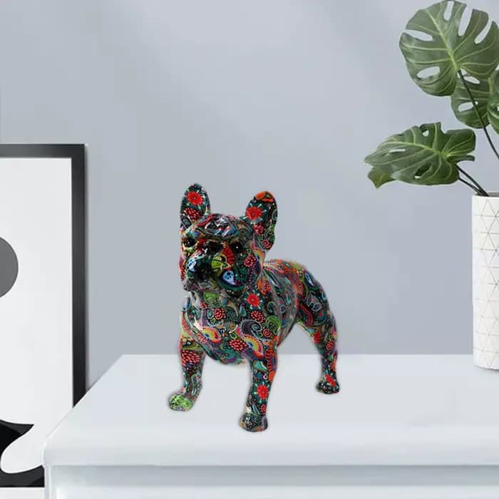 Statue de bouledogue français