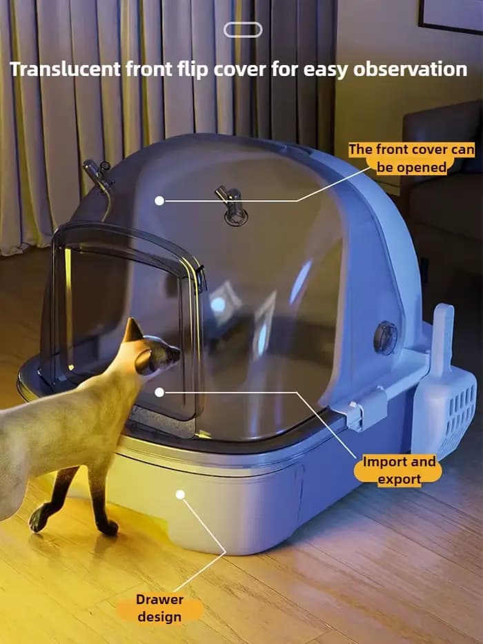 Bac à litière pour chat entièrement fermé