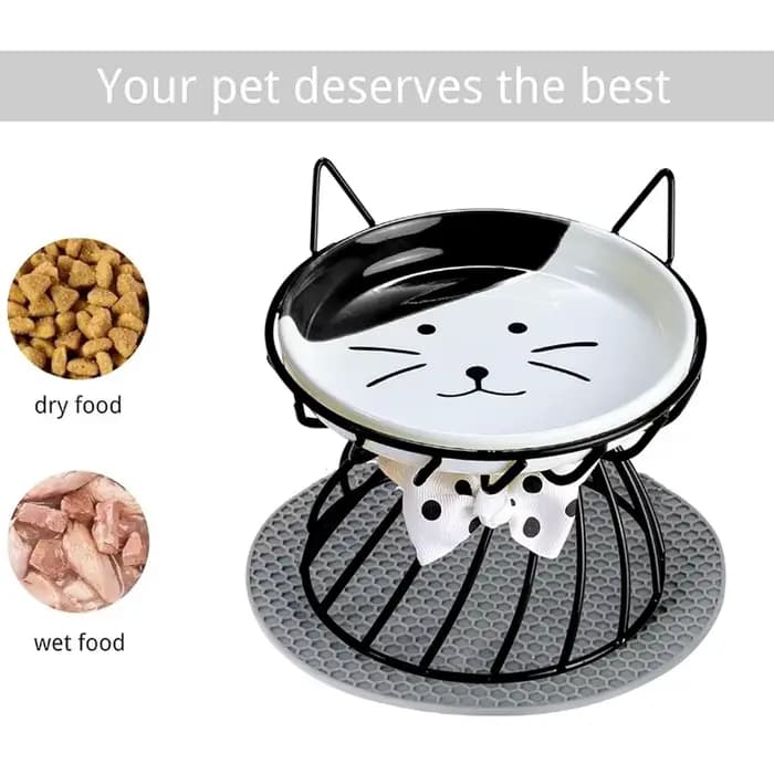 1 ensemble (1 support + 1 bol) de gamelles surélevées pour chat
