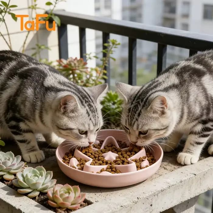 Gamelle anti-étouffement pour chat en forme d'étoile