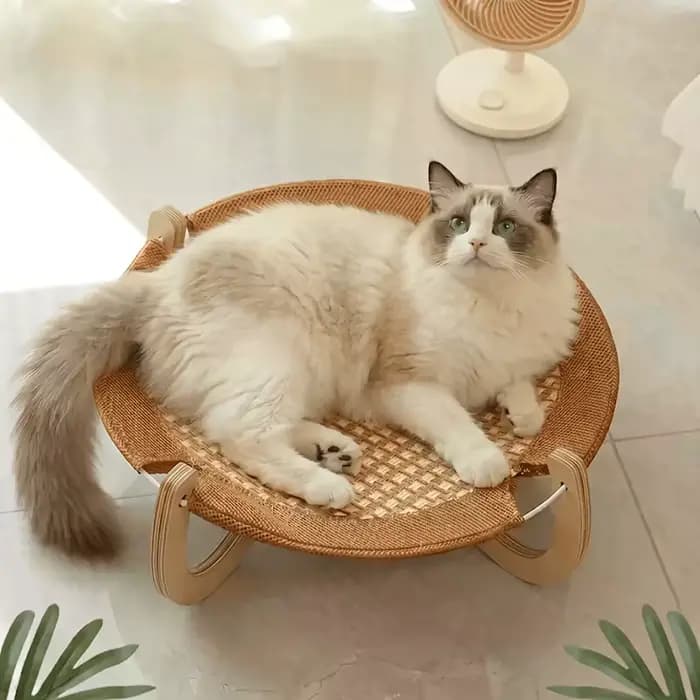 Hamac pour chat en osier