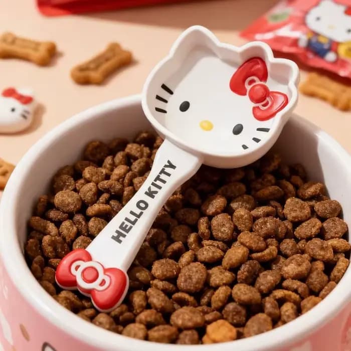 Cuillère à nourriture pour animaux de compagnie avec imprimé Kuromi mignon pour femmes et filles