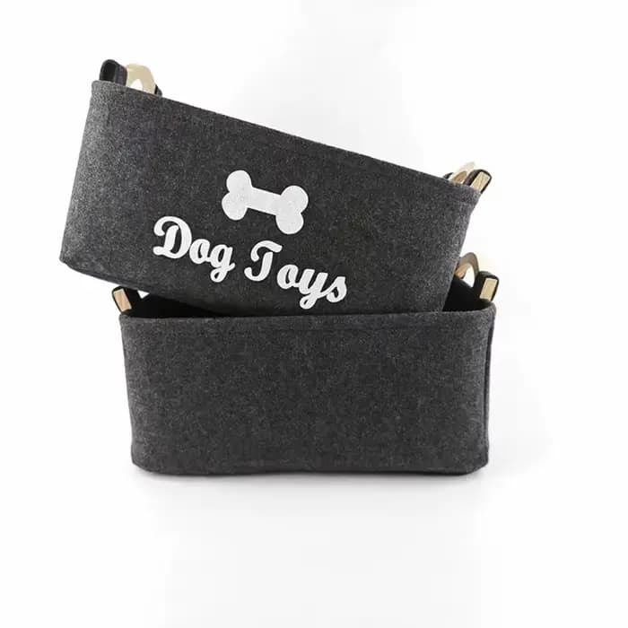 Panier de rangement pliable en feutre pour jouets d'animaux de compagnie