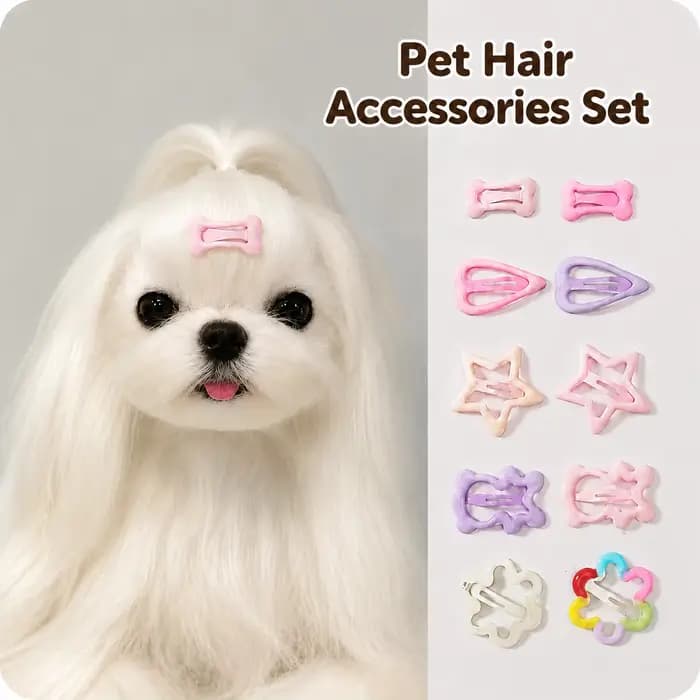 Épingles à cheveux pour chien tendance, pinces antidérapantes pour franges, accessoires de toilettage pratiques exclusivement pour les chiens maltese, yorkie et petits chiens