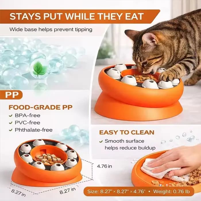 Bol interactif anti-étouffement pour chat