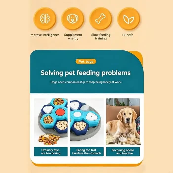 Plat pour animaux à alimentation lente en 4 étapes